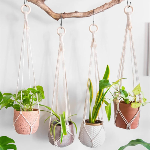 Boho Macrame Plant Holder - Handwoven Wall Hangings